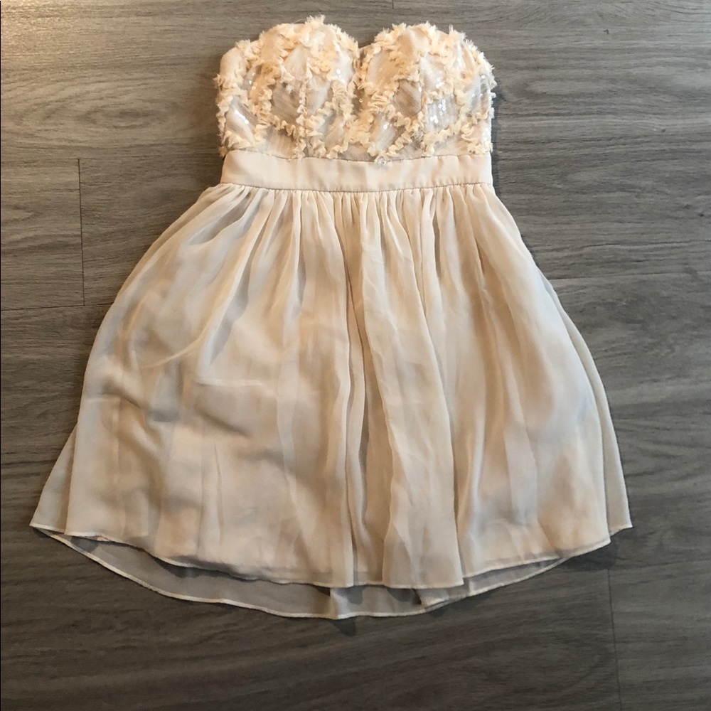 Strapless Nude Mini Dress